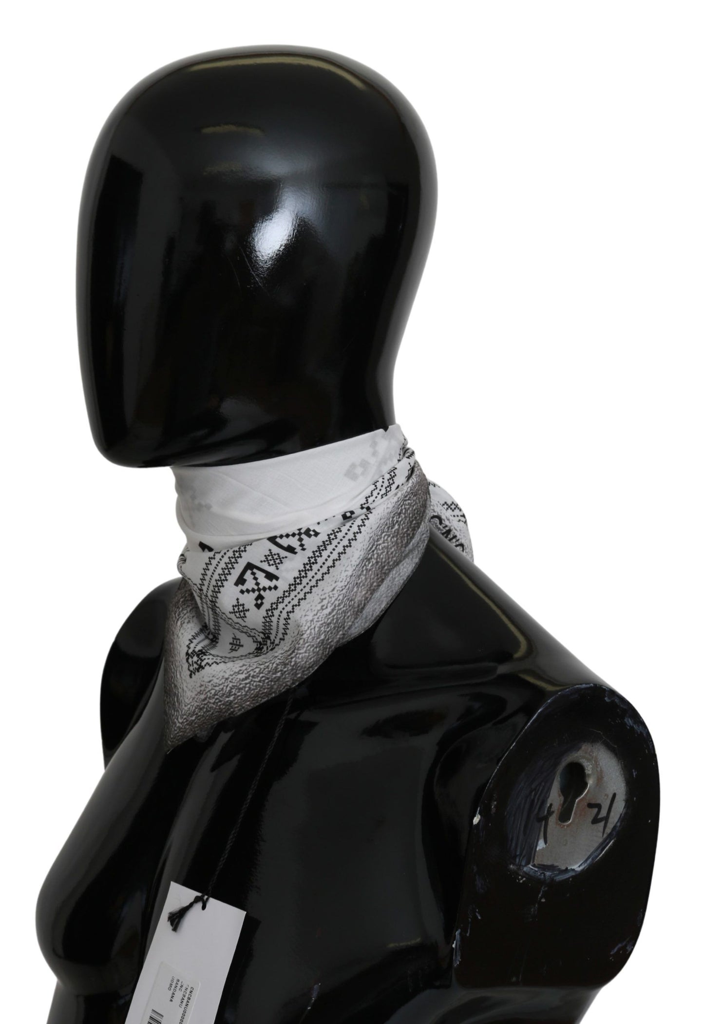 White Printed Bandana Cotton Scarf