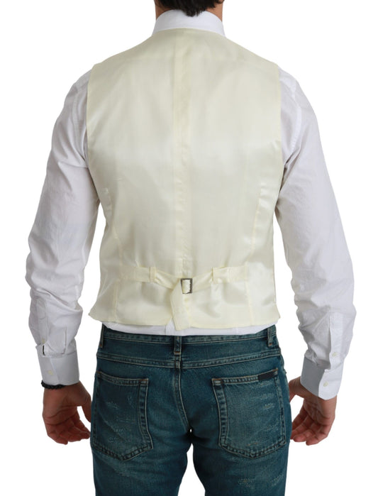 White Waistcoat Formal Wool Vest