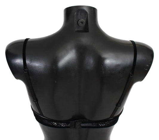 Black Mesh Balconcino Bra Nylon Underwear
