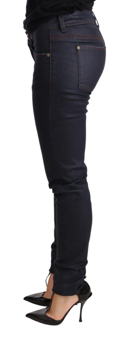 Blue Low Waist Skinny Slim Trouser Cotton Jeans