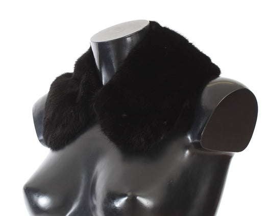 Black Mink Fur Shoulder Collar Scarf
