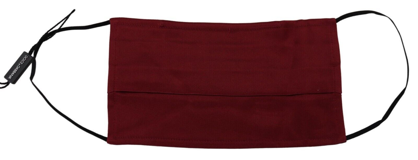 Maroon Silk Pleated Elastic Ear Strap One Size Face Mask