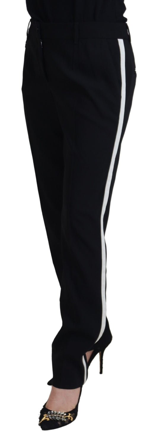 Black Tapered Women Wool Pants