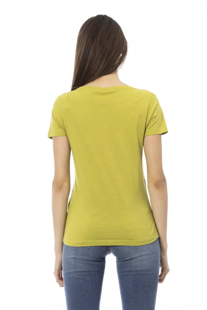 "Green Cotton Women T-Shirt"