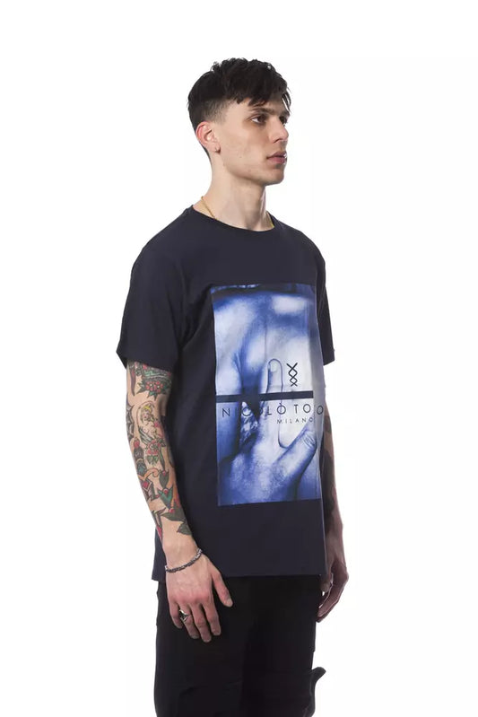 Blue Cotton Men's T-Shirt