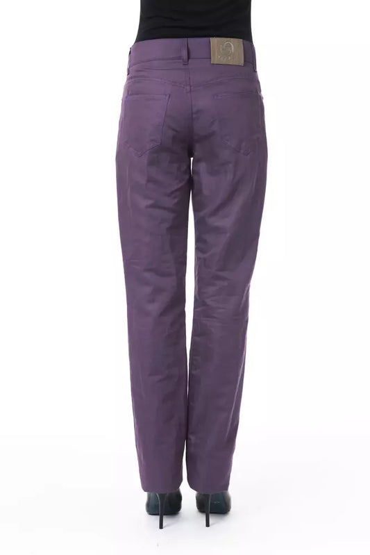 Purple Cotton Women's Pants