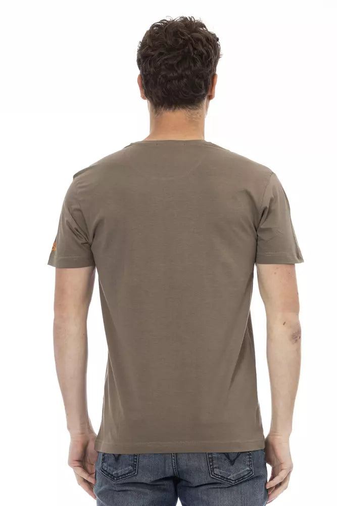 Brown Cotton Men's T-Shirt