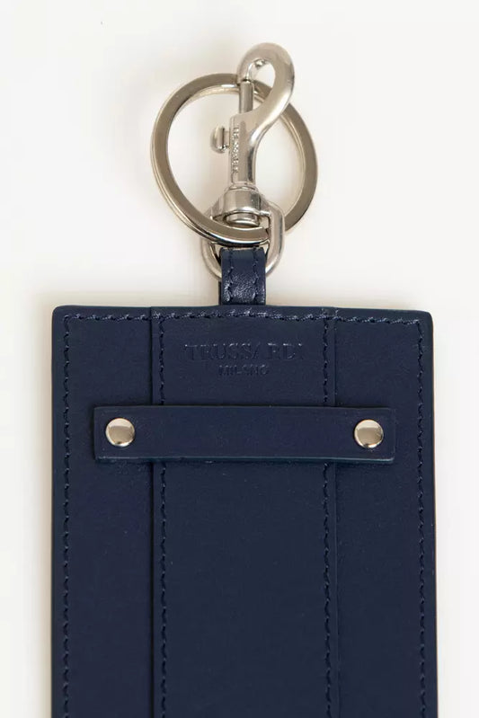 Blue Leather Men's Badge Holder