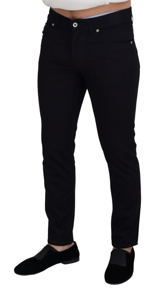 Black Cotton Skinny Casual Denim Jeans