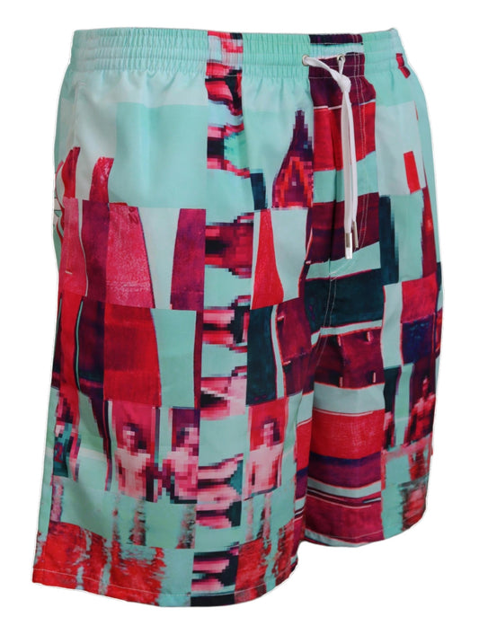 Multicolor Printed Beachwear Shorts Swimwear