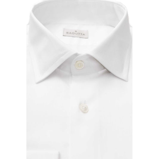 White Cotton Men's Dress Shirt