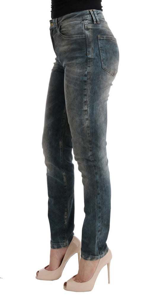 Blue Wash Cotton Blend Slim Fit Jeans
