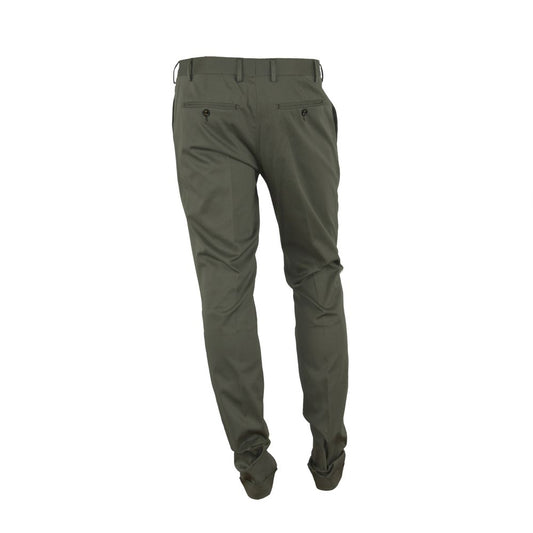 Green Cotton Men's Trouser
