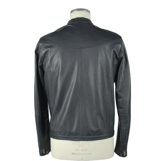 Blue Leather Men's Jacket