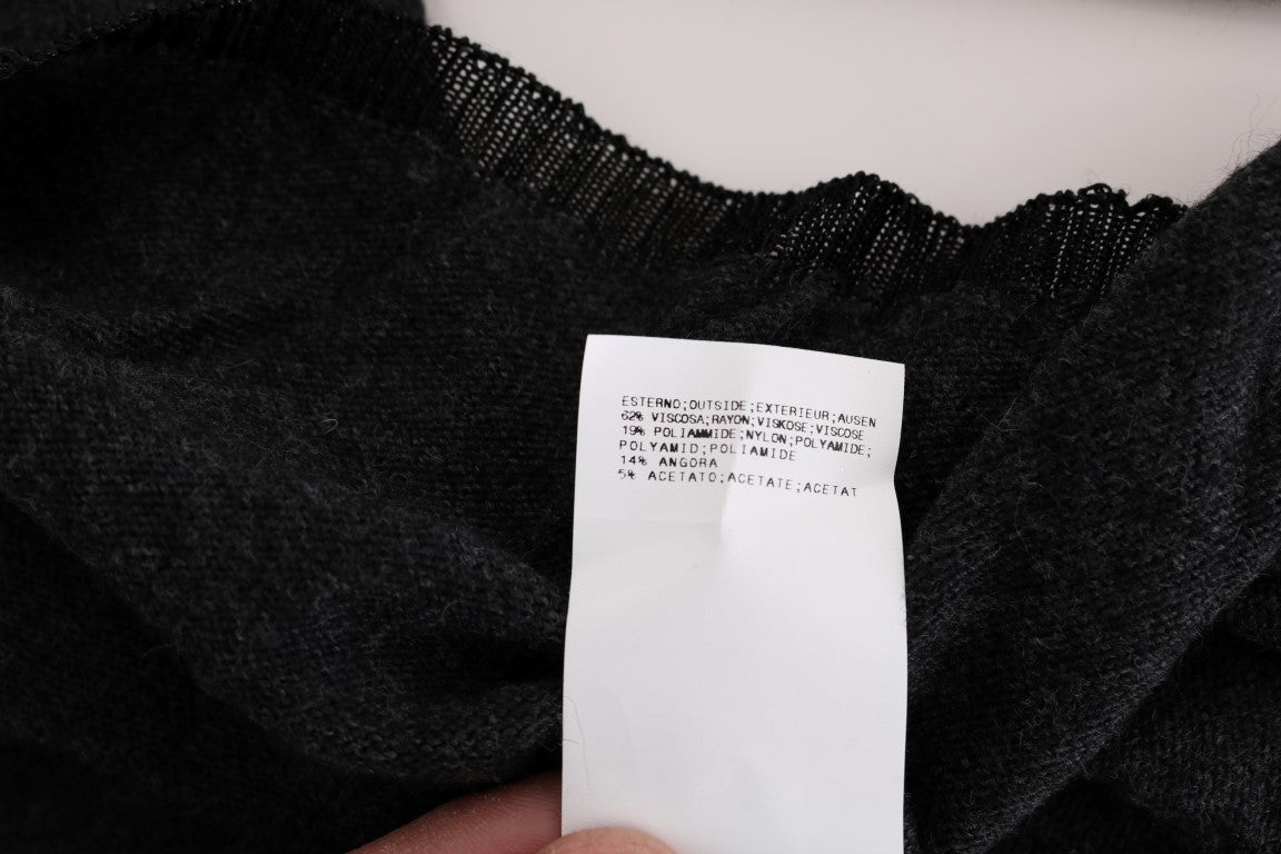 Gray Viscose Knitted Sweater