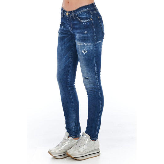 Blue Cotton Women Jeans