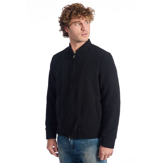 Black Wool Men's Short Jacket