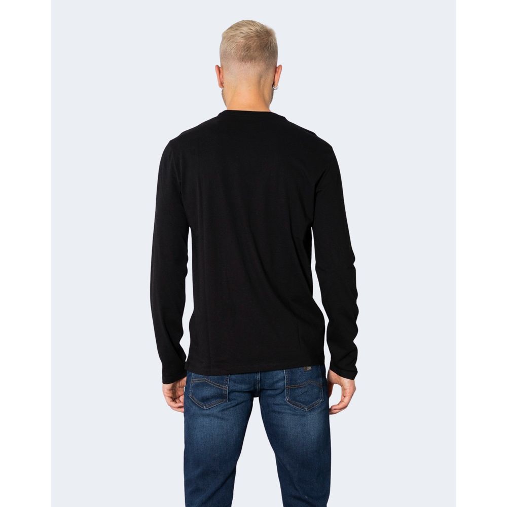 Black Cotton Long Sleeve T-Shirt