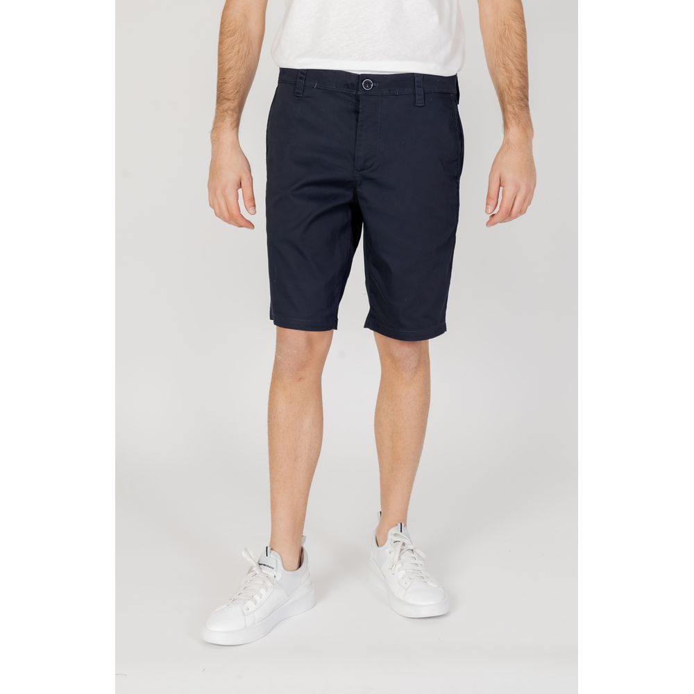 Blue Cotton Bermuda Shorts