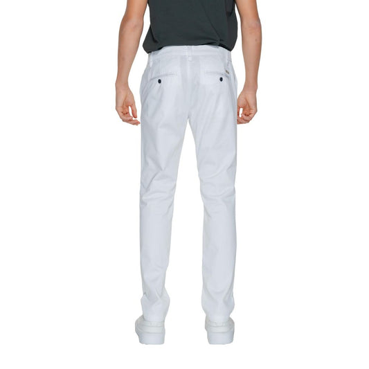 White Cotton Casual Pants