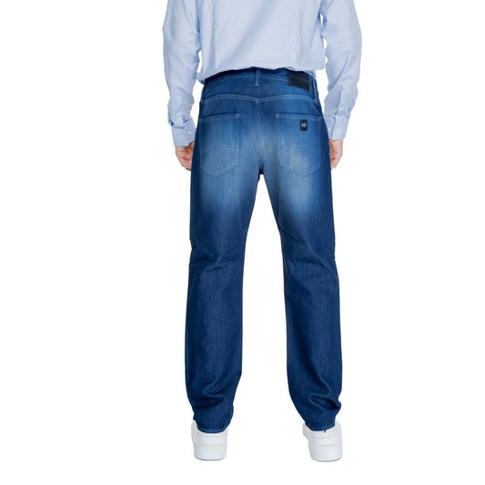 Blue Cotton Skinny Pants