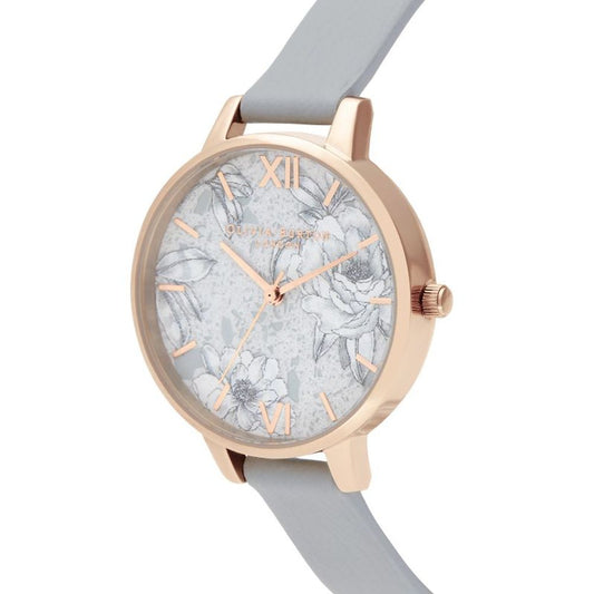 Gray Artificial Leather Dress Watch