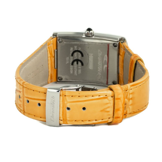 Orange Leather Dress Watch
