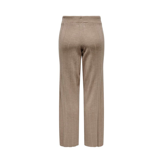 Beige Marabou Casual Pants