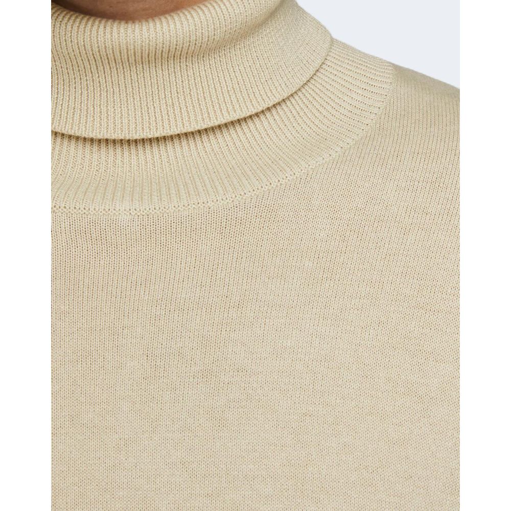 Beige Cotton Turtleneck