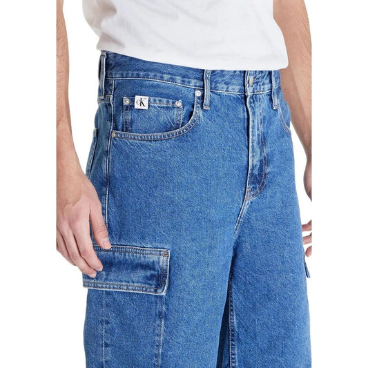 Blue Cotton Bermuda Shorts