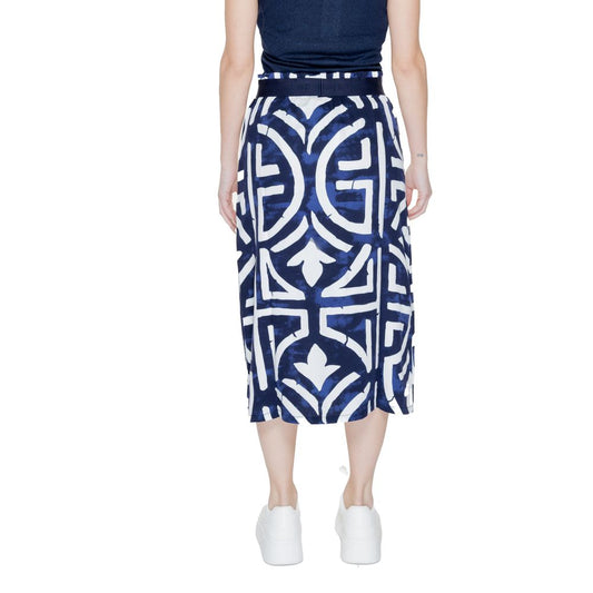 Blue Viscose Long Skirt