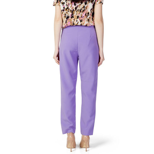Purple Polyester Pants