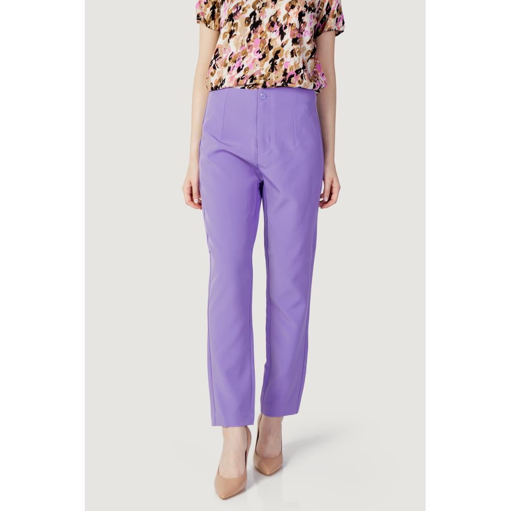 Purple Polyester Pants