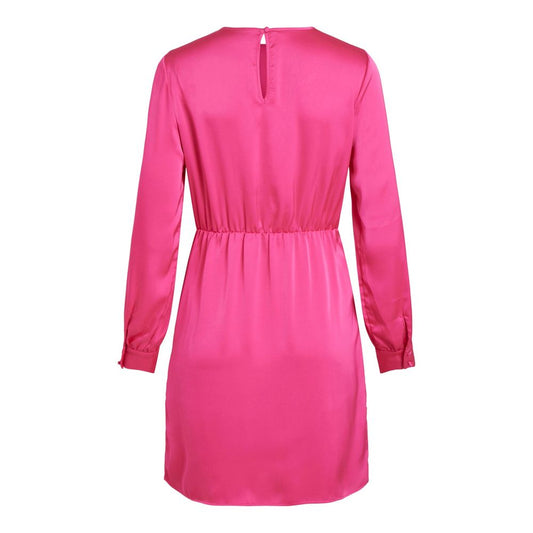 Pink Polyester Short Dress