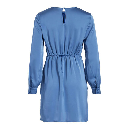 Blue Recycled Polyester Short Dress