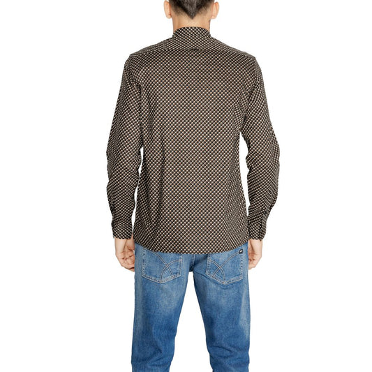 Brown Cotton Pattern Shirt