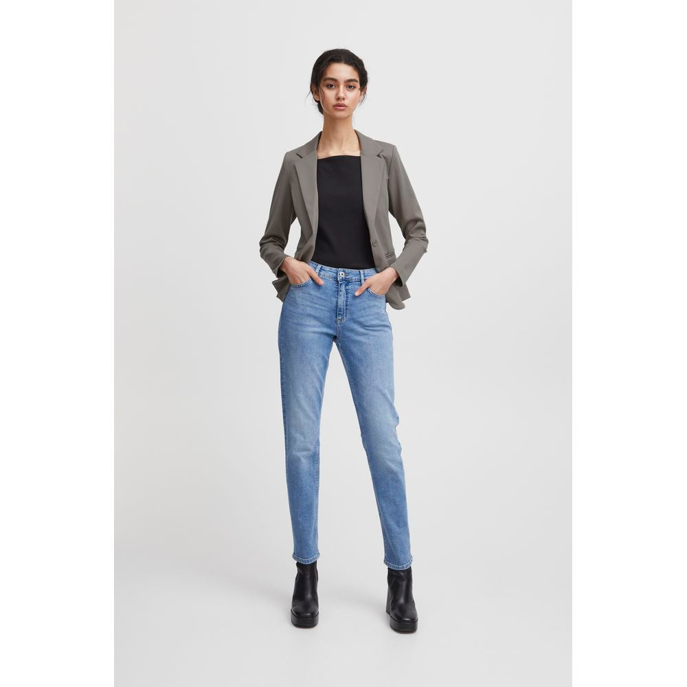 Beige Polyester Blazer