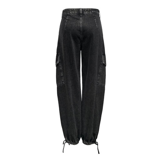 Black Cotton Boyfriend Jeans