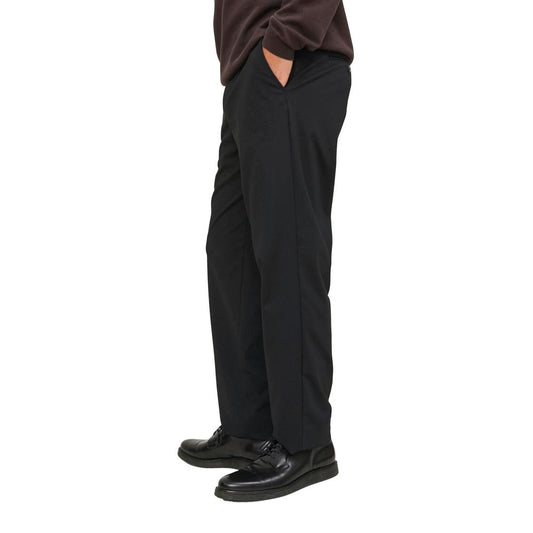Black Recycled Polyester Casual Pants
