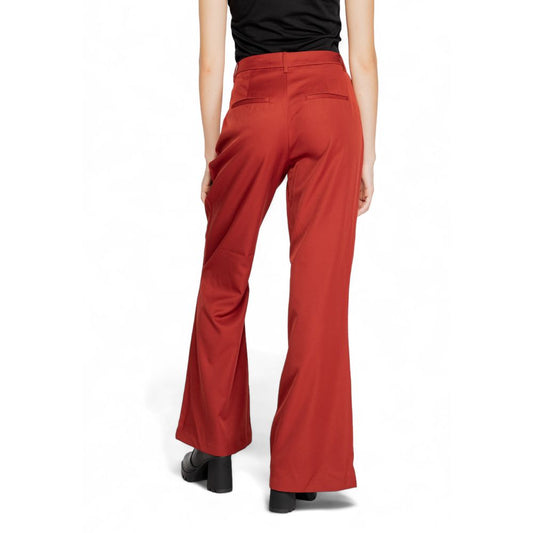 Red Polyester Pant