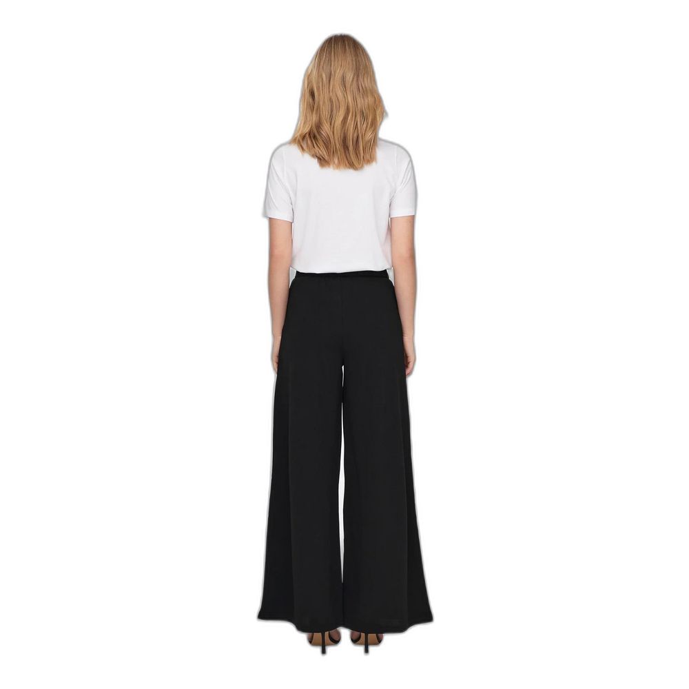 Black Recycled Polyester Casual Pants