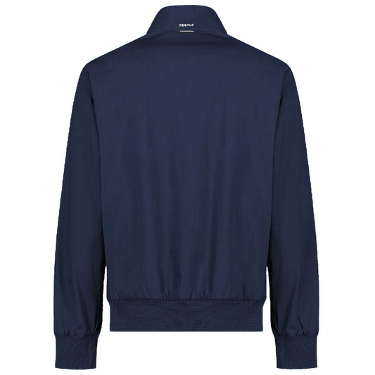 Blue Cotton Men's Bomber Jacket