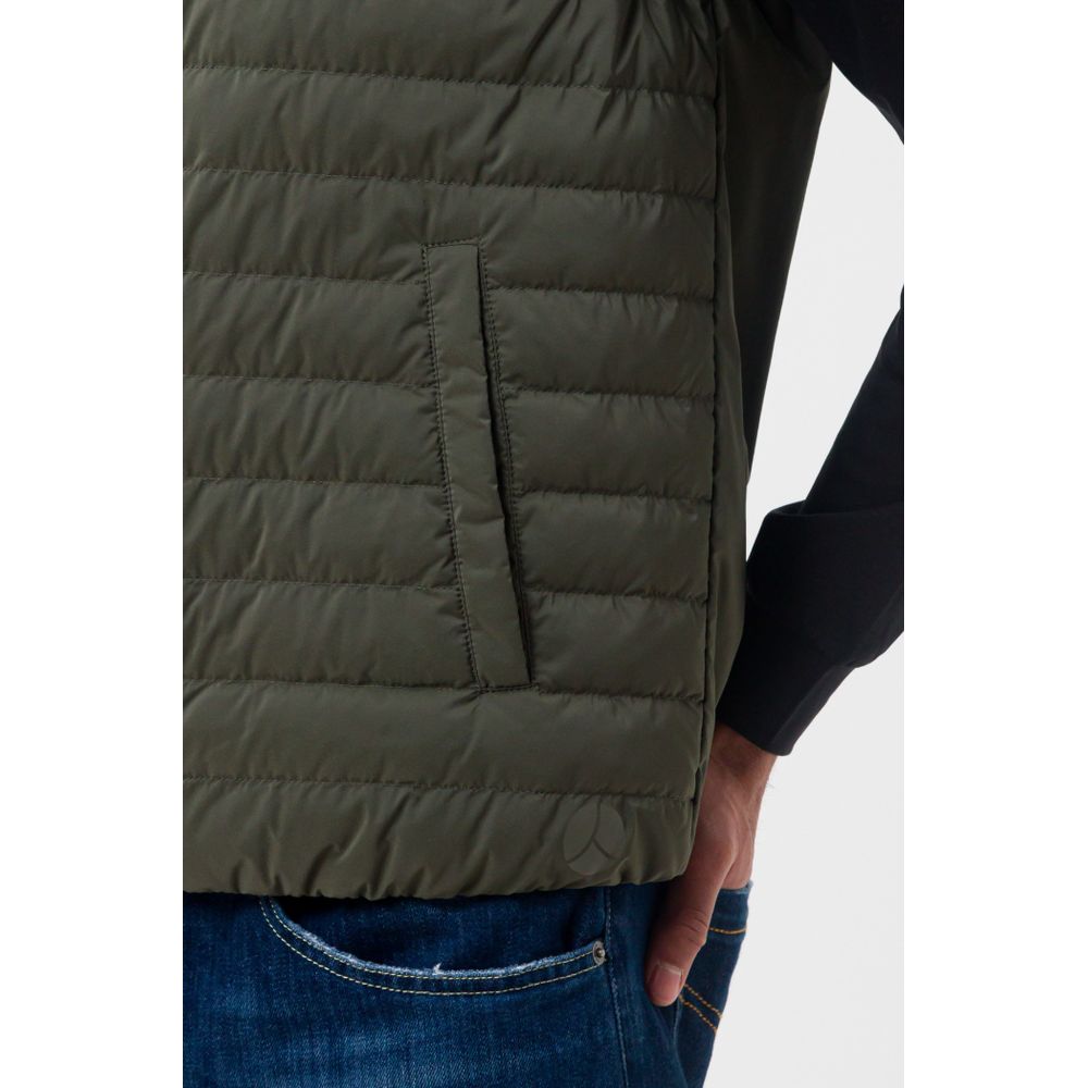 Green Polyester Men Vest
