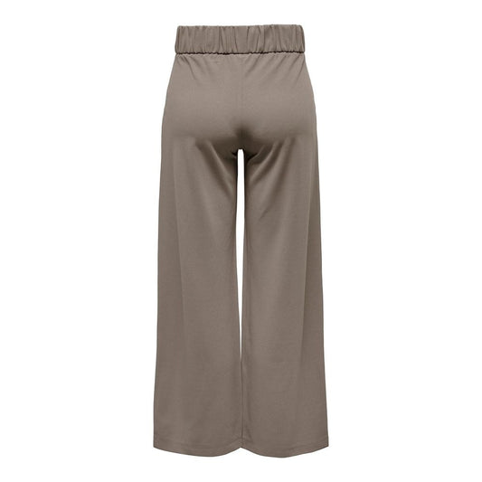 Brown Polyester Casual Pants