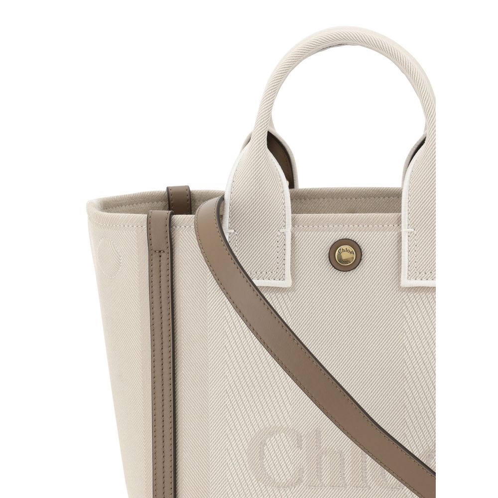 Beige Cotton Shoulder Bag