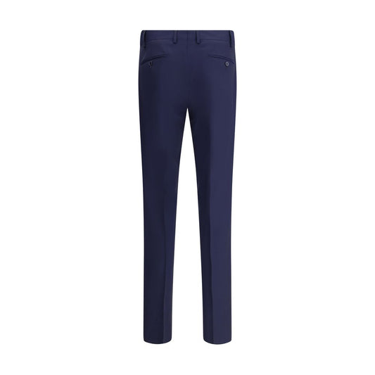 Blue Fleece Wool Dress Pants