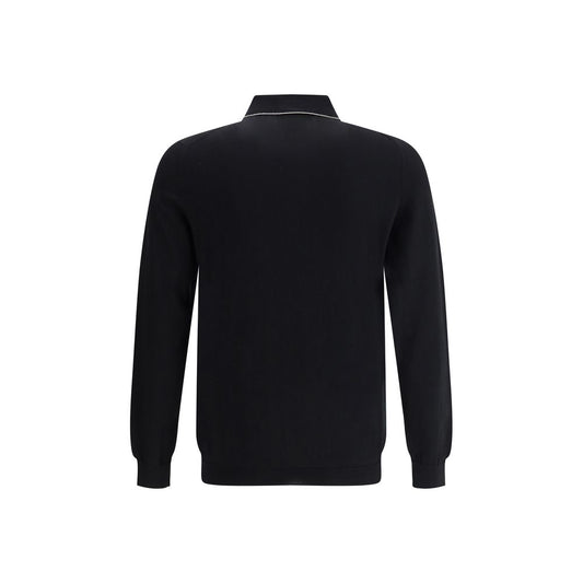 Black Cotton Polo Shirt