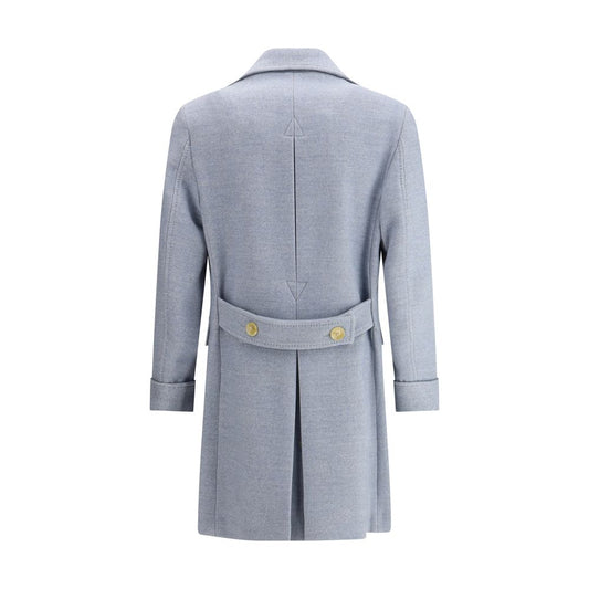 Light Blue Fleece Wool Coat