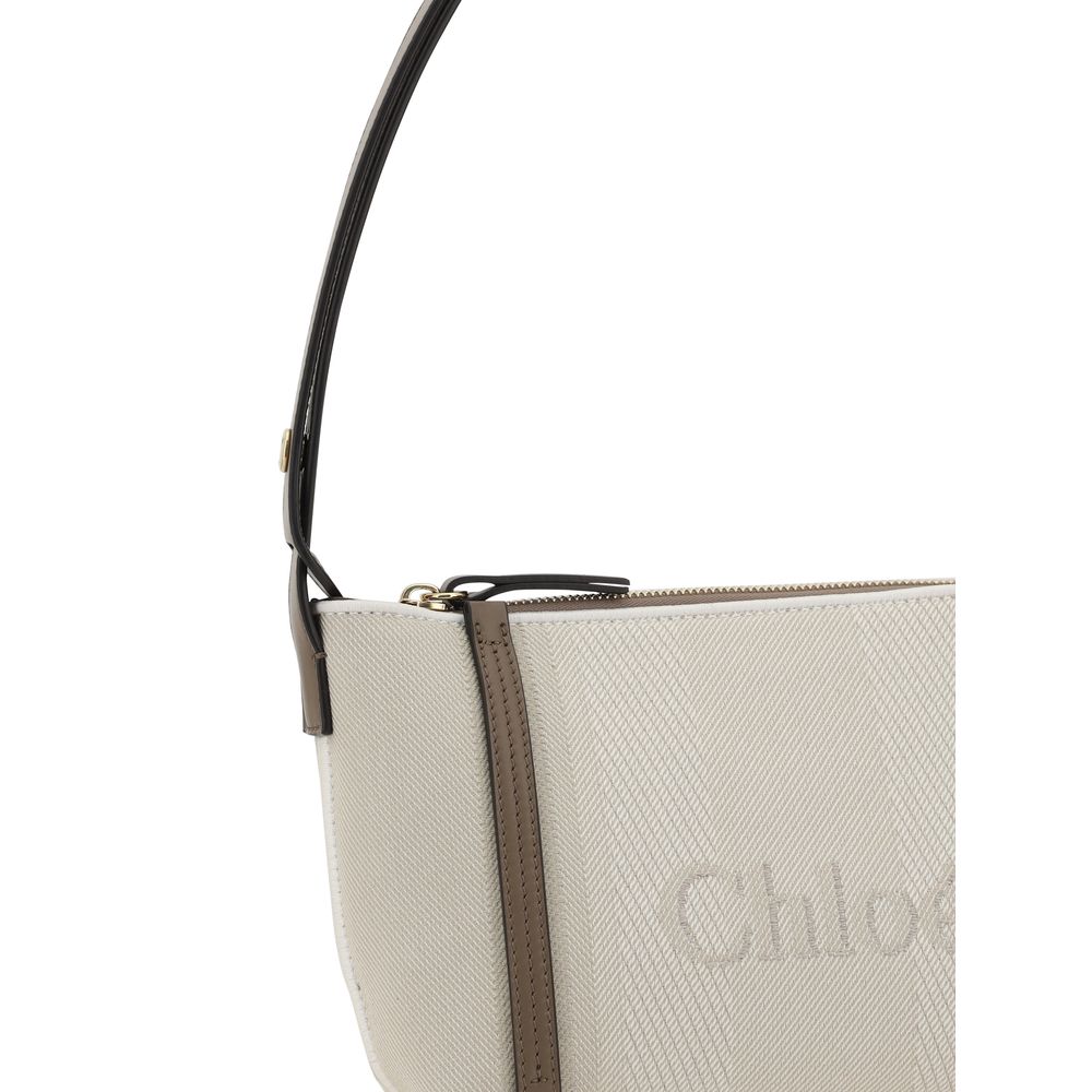 Beige Cotton Shoulder Bag