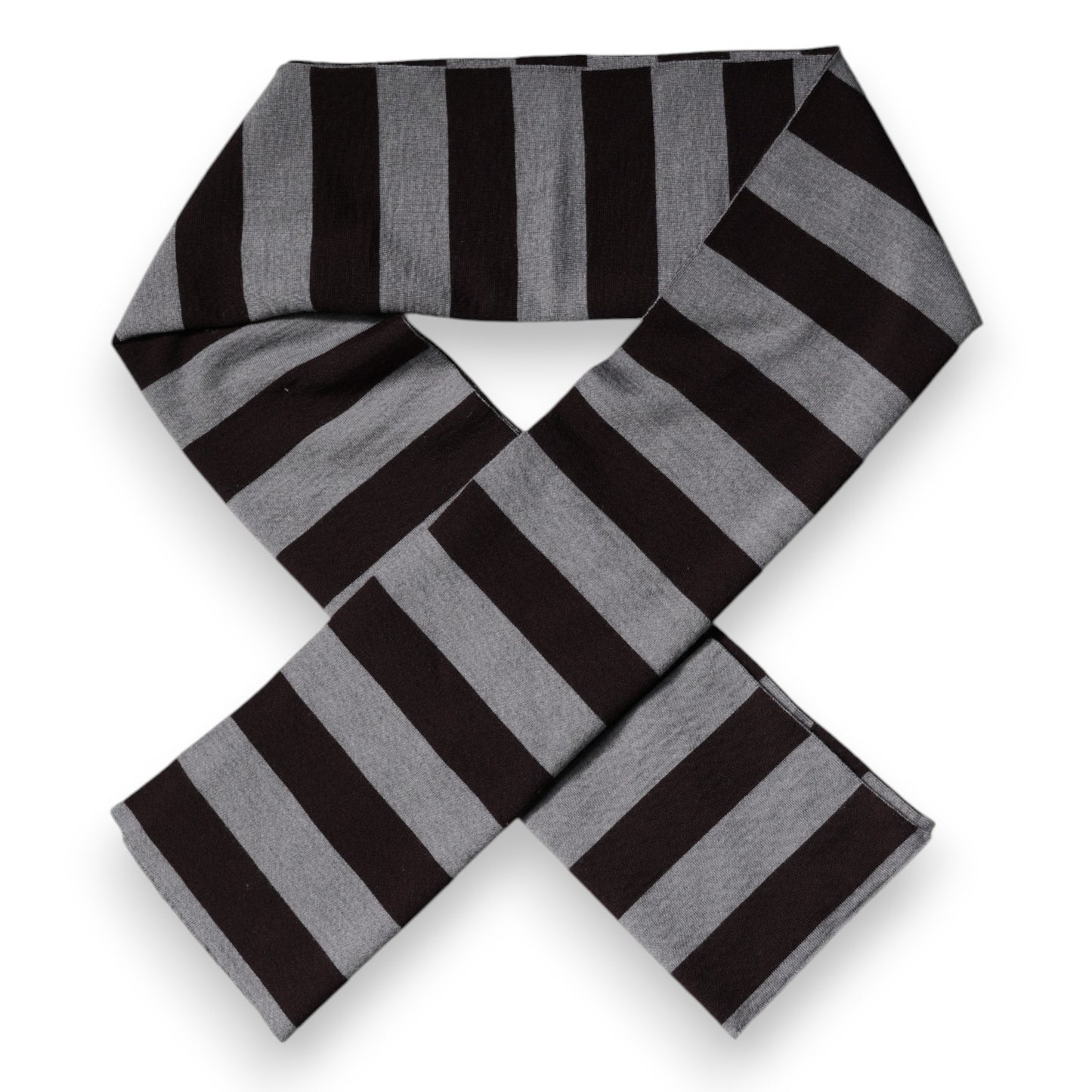 Black Gray Stripes Wool Neck Wrap Scarf